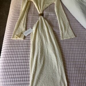 Outcast open back Cream Long Sleeve Dress